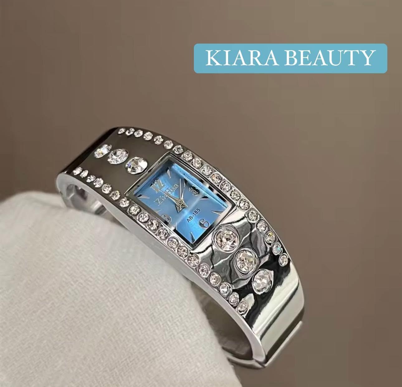 Ocean Blue Crystal Bangle Watch